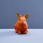 Money Box Bunny Orange Animal Sculpture