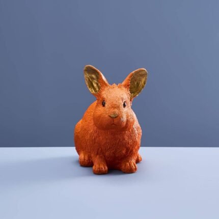 Money Box Bunny Orange Animal Sculpture