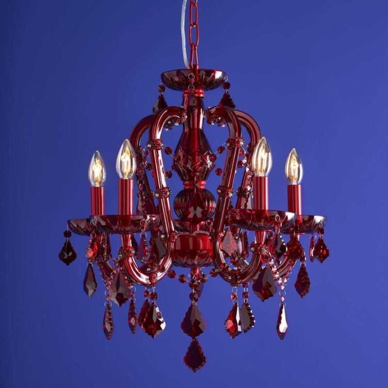 Glass Chandelier Aurora Red Crystal Chandelier