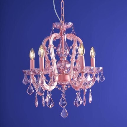 Glass Chandelier Aurora Pink Crystal Chandelier