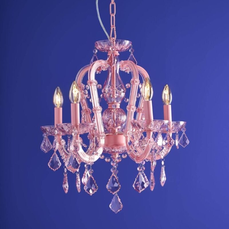 Glass Chandelier Aurora Pink Crystal Chandelier