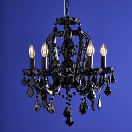 Glass Chandelier Aurora Black Crystal Chandelier
