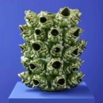 Frogs Vase Green Animal Sculpture