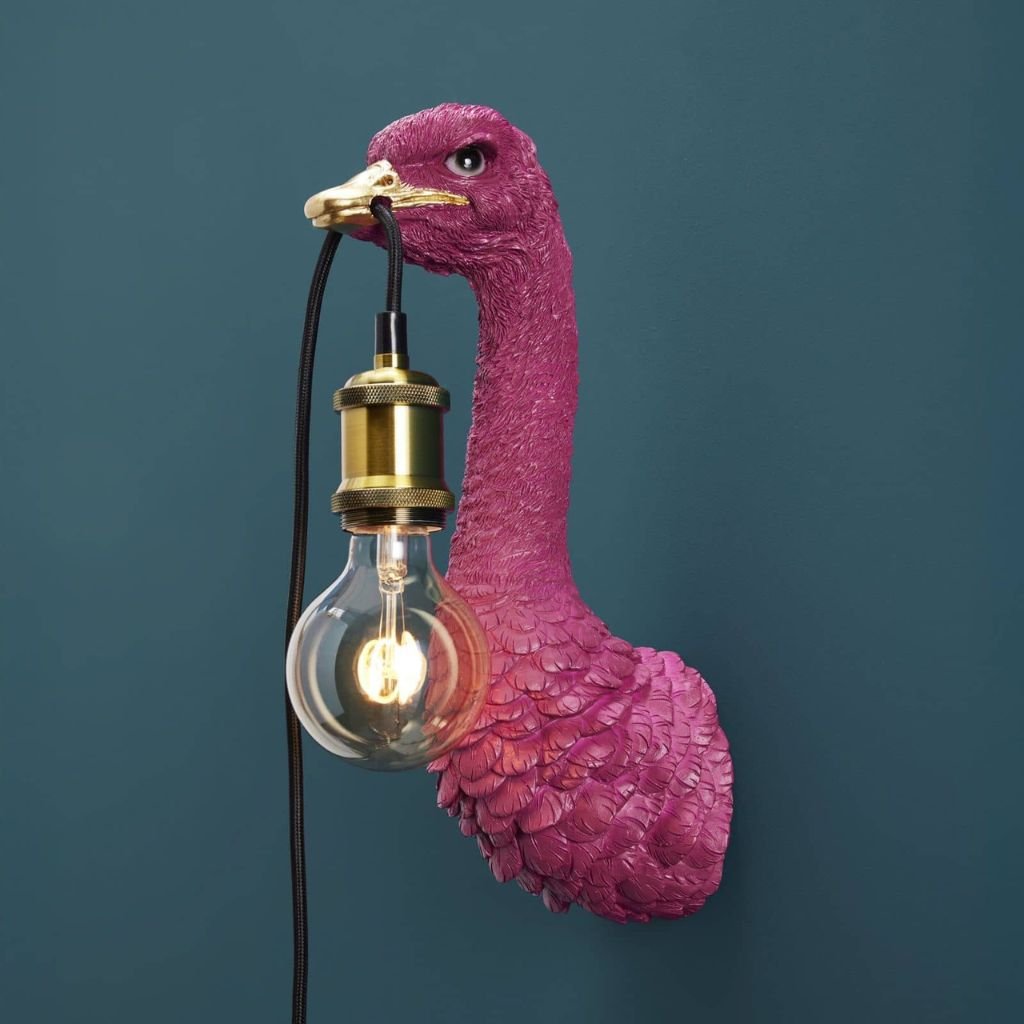 Ostrich Baby Franz Josef Wall Light Magenta Animal Sculpture Ostrich Baby Franz Josef Wall Light Magenta Animal Sculpture