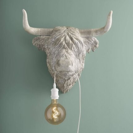 Wall Lamp Wisent Grey Animal Sculpture