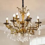 Rosdorf Park Antique Bronze Crystal Chandelier | Brass Chandelier for Dining Room
