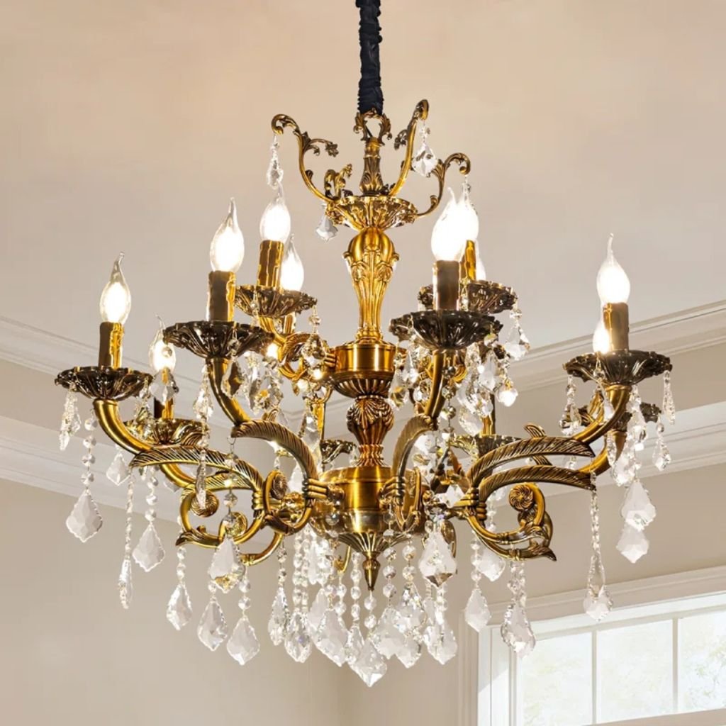 Rosdorf Park Antique Bronze Crystal Chandelier | Brass Chandelier for Dining Room Rosdorf Park Antique Bronze Crystal Chandelier | Brass Chandelier for Dining Room