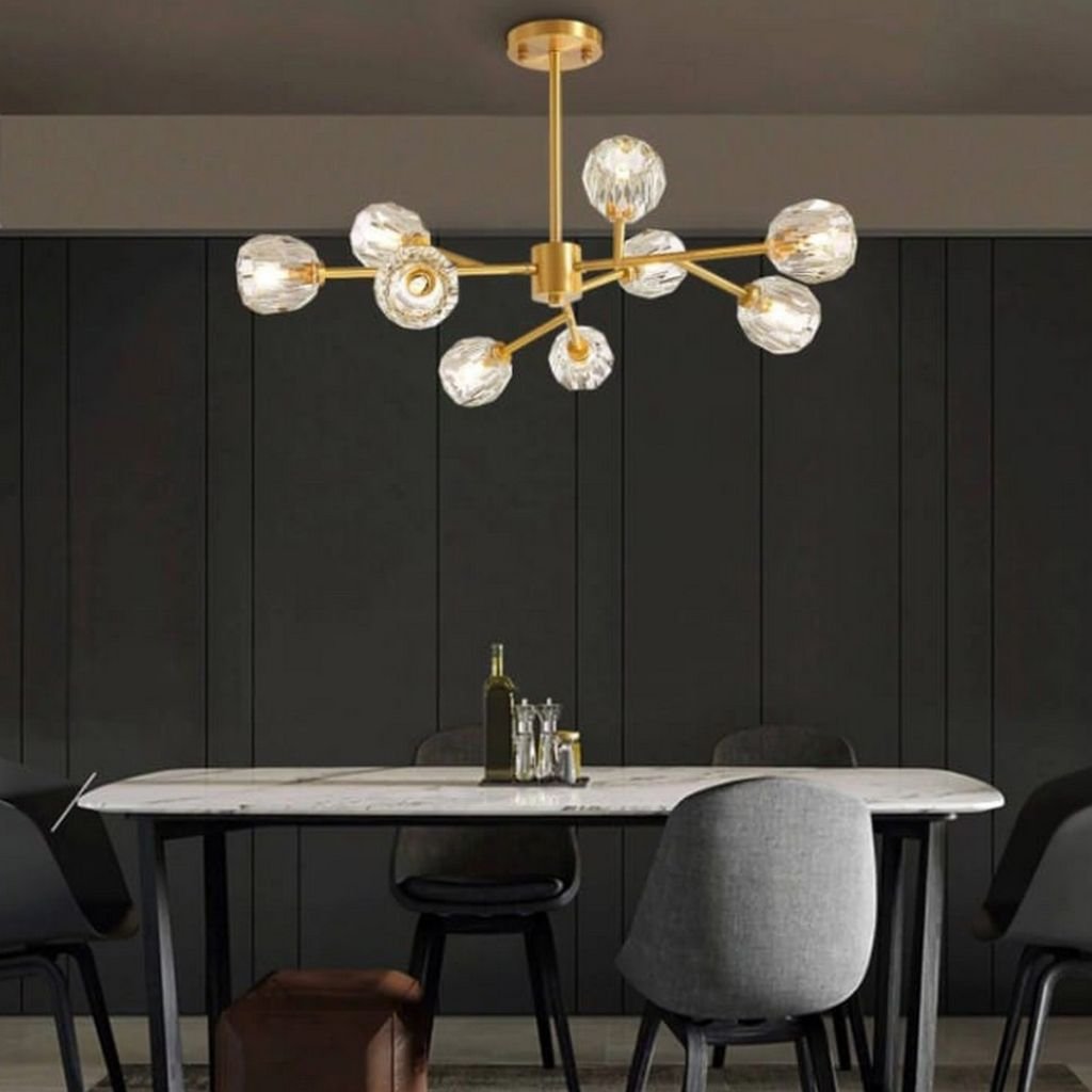 Golden Crystal Chandelier | Dining Room Chandeliers Golden Crystal Chandelier | Dining Room Chandeliers