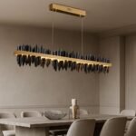 Nera Modern Linear Chandelier | Brass Chandelier