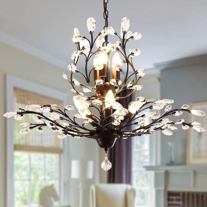 Vintage Black Crystal Tree Branch Chandelier | Crystal Chandelier