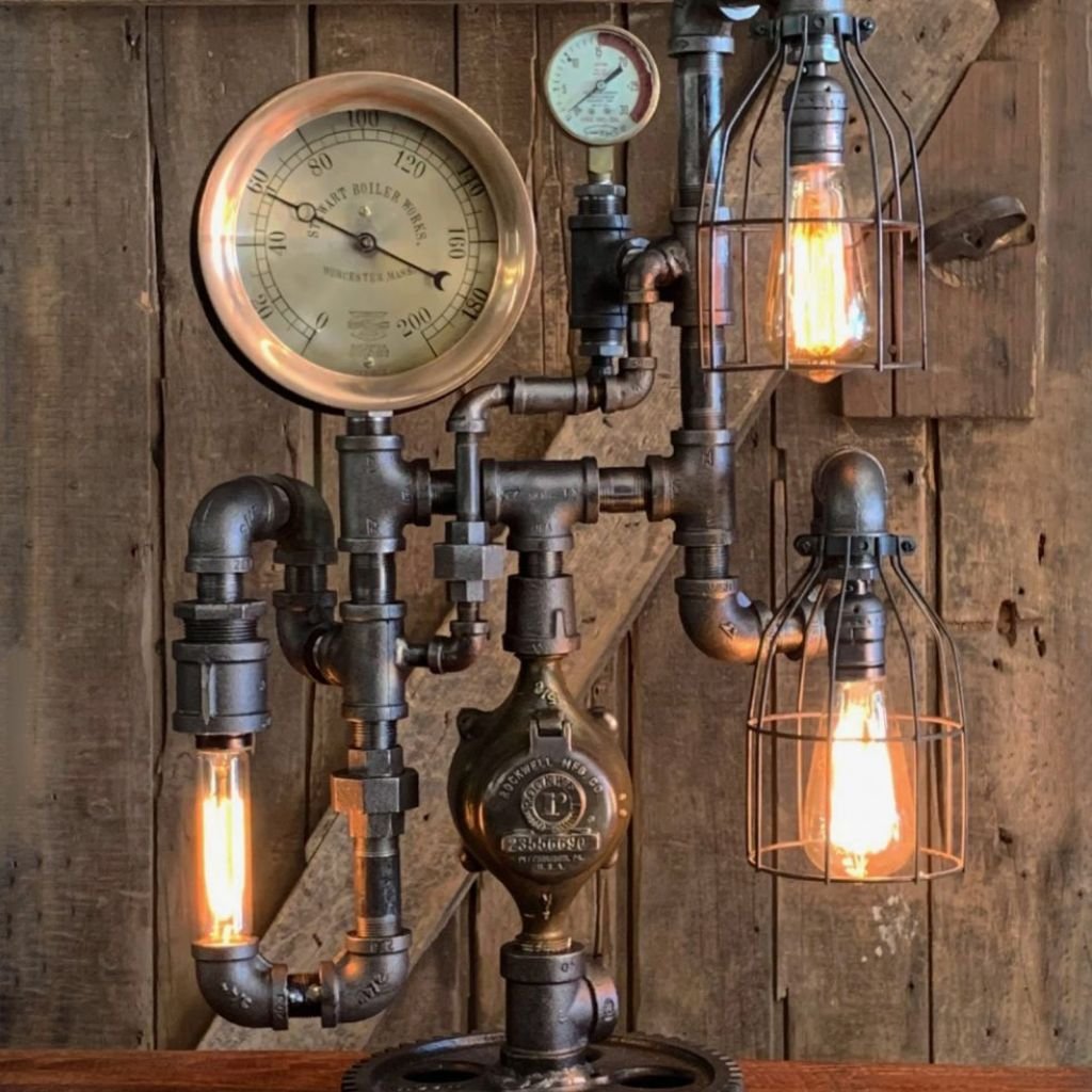 Antique Steam Gauge Vintage Lamp