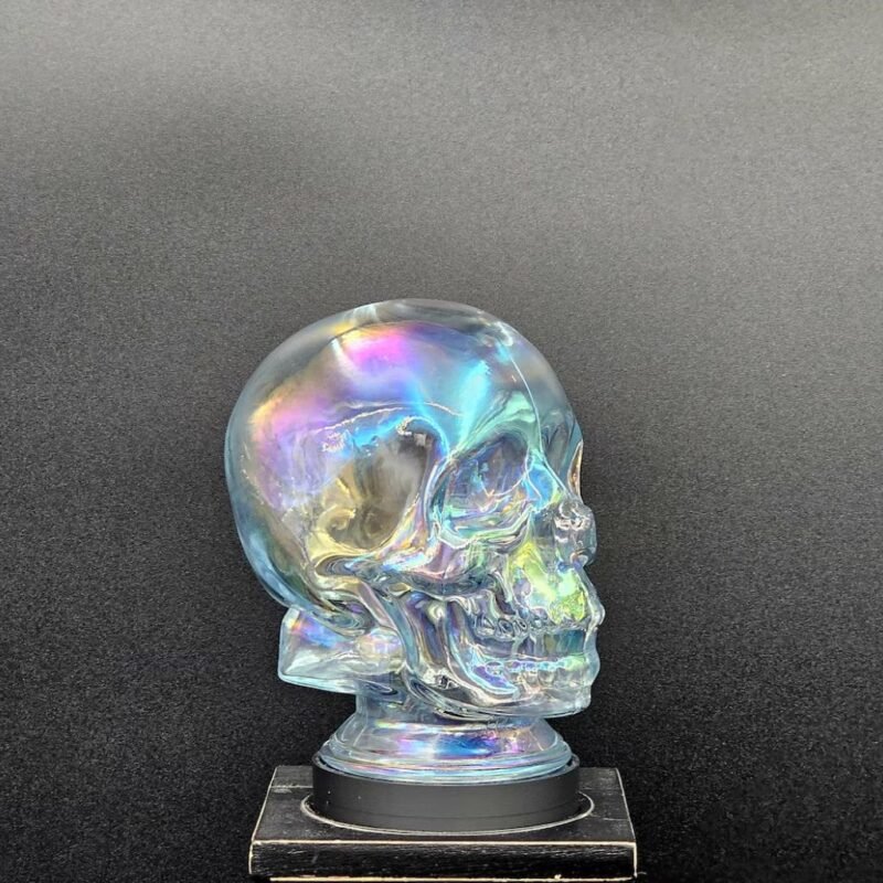 Clear Glass Skull Sculptural Table Lamp Cover