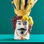 Sicilian Male Bust Decorative Vase Art Sculpture