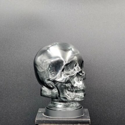 Smoke Gray Glass Skull Art Sculpture Light Cover