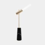 Tiffany Nero Marquina Brass Table Lamp
