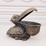 Vintage Cast Iron Pelican Bird Sculpture