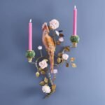 Wall Candleholder Parrot Bird Sculpture