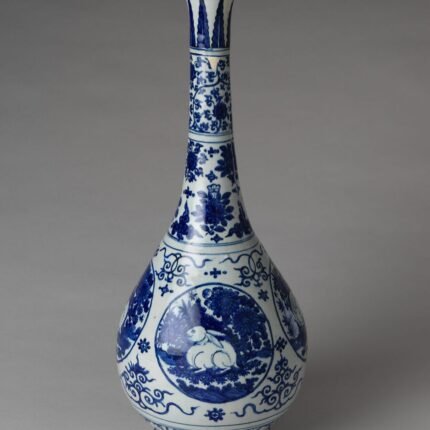 Vase with Rabbits Blue | Art Sculptures