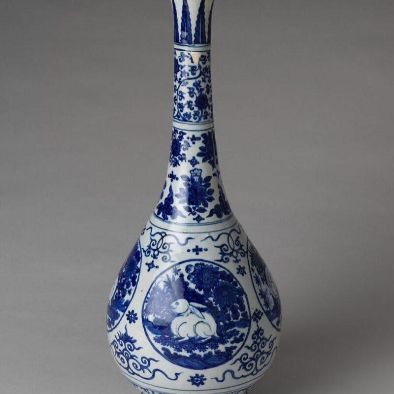 Vase with Rabbits Blue | Art Sculptures
