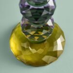 Candle Holder Fancy Crystal Purple Round Glass | Art Sculptures