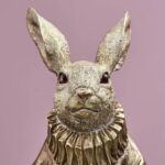 Deco Figure/card Holder Rabbit animal sculpture
