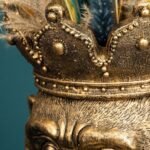 Flower Pot Monkey Kong Gold Animal Sculptures