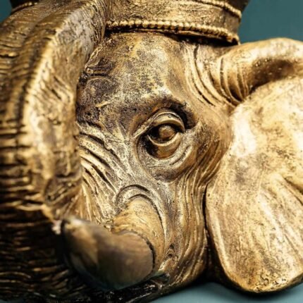 Flower Pot Elephant Jumbo Gold Animal Sculptures
