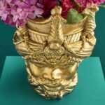 Sicilian Flower Pot Agostina Gold Animal Sculptures
