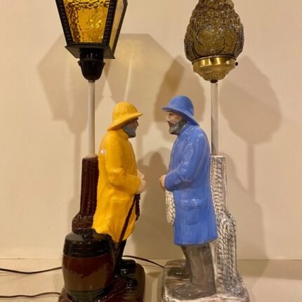 Fisherman Man Sea Captain Sculptural Art Lamp