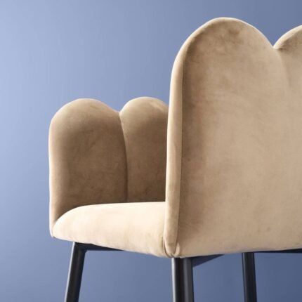 Velvet Chair Marlene Beige Bold Armchair for Living Room