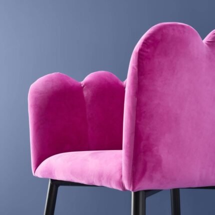 Velvet Chair Marlene Pink Bold Armchair for Living Room