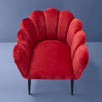 Velvet Chair Marlene Red Bold Armchair for Living Room