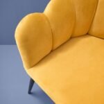 Velvet Chair Marlene Yellow Bold Armchair for Living Room