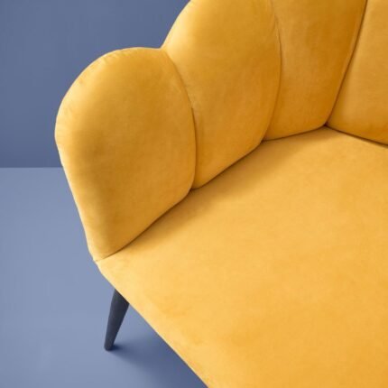 Velvet Chair Marlene Yellow Bold Armchair for Living Room