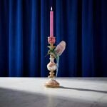 Hummingbird Candlestick Multicolored Bird Sculpture