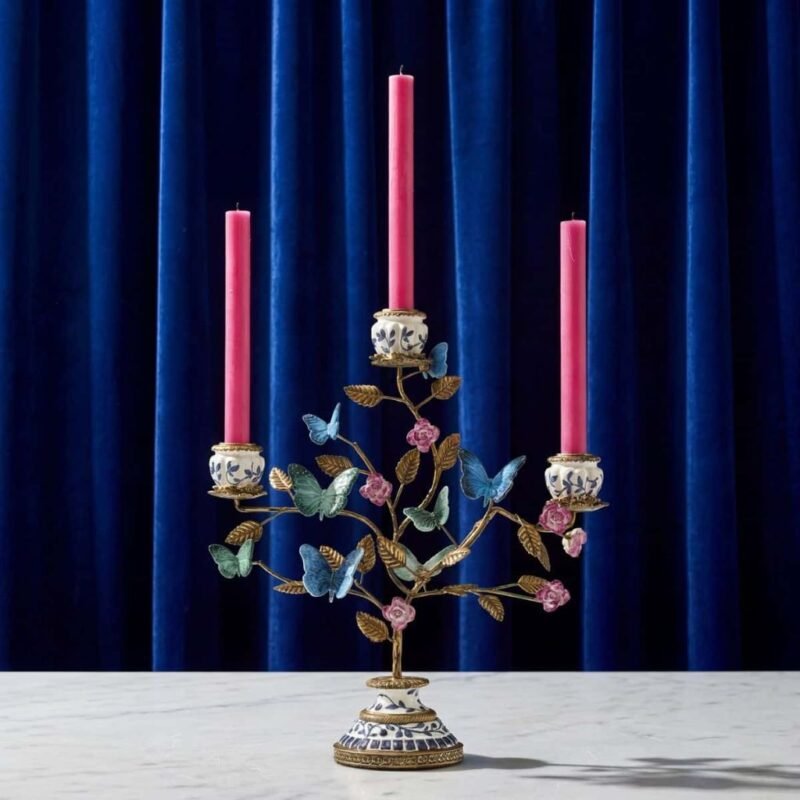 Butterflies Candle Holder Bird Sculpture