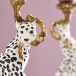 Set of 2 Candleholders Leopard Animal Sculpture
