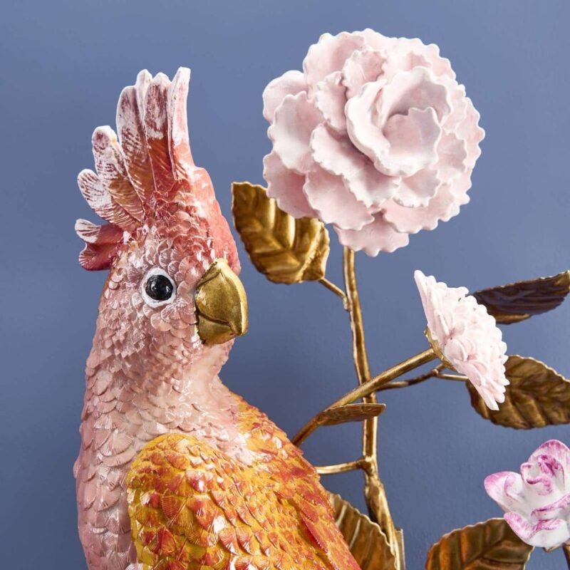 Wall Candleholder Parrot Hand-Painted Sculptural Wall Decor