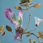 Candleholder Parrot Green-Gold Art Sculptures