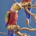 Candleholder Parrot Red-Gold Art Sculptures