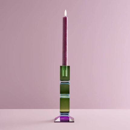 Candle Holder Fancy Crystal Glass Green Art Sculptures