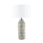 Embossed Grey Ceramic Table Lamp