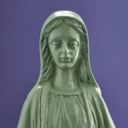 Decorative Madonna Figure Virgin Mary Green Art Sculptures
