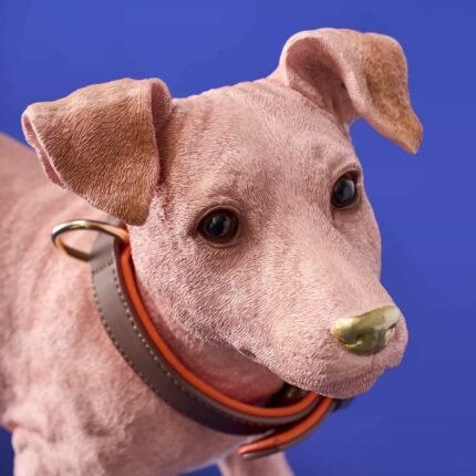 Decorative Figure Dog Charlie with Collar Animal Sculpture
