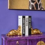 Set of 2 Hippo Bookends Animal Sculpture