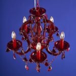 Glass Chandelier Aurora Red Crystal Chandelier