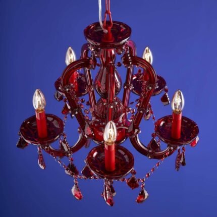 Glass Chandelier Aurora Red Crystal Chandelier