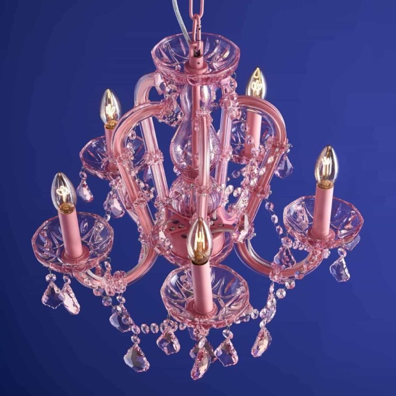 Glass Chandelier Aurora Pink Crystal Chandelier
