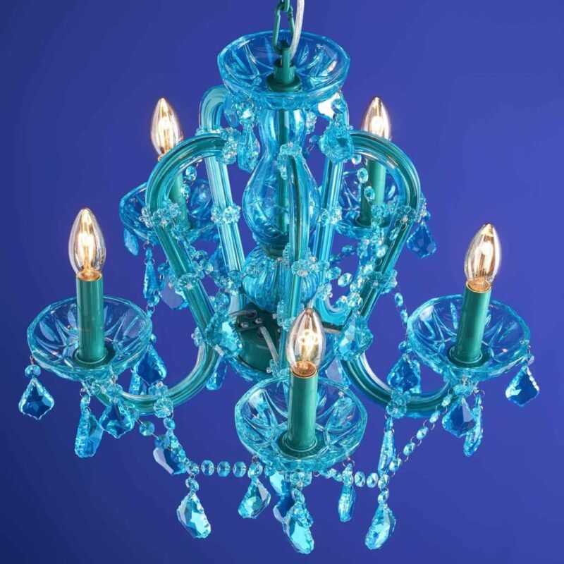 Glass Chandelier Aurora Blue Crystal Chandelier