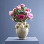 Vase with Turtles Beige Animal Sculptures